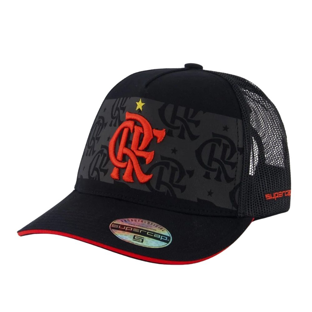 Boné Supercap Flamengo Trucker Bordado em Oferta na Shopee