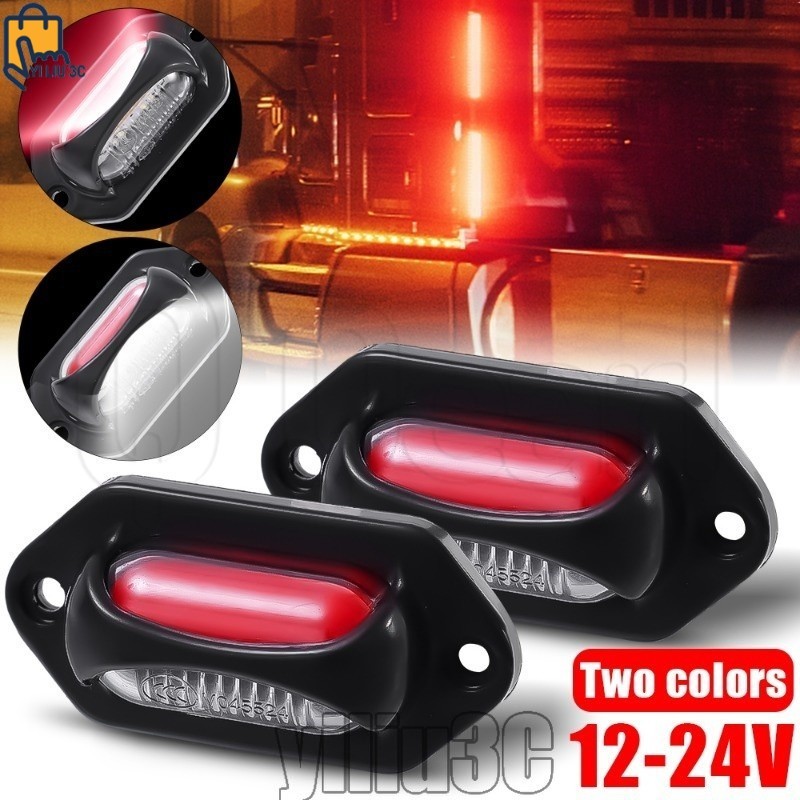 Luz De Matrícula Branca Vermelha De Duas Cores/Borda Lateral Multifuncional 12V 24V/Lâmpada Traseira Universal De Carro 