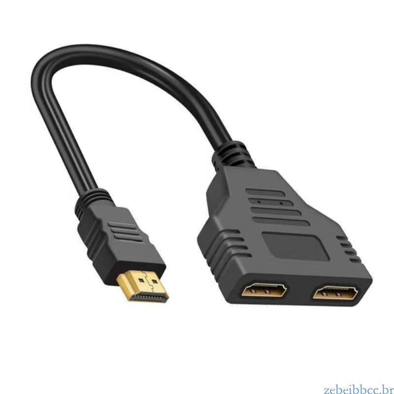 zebeibbcbr Monitores Duplos HDTV Splitter 1 2 Saídas 1080P Adequado Para Consoles Jogos TV