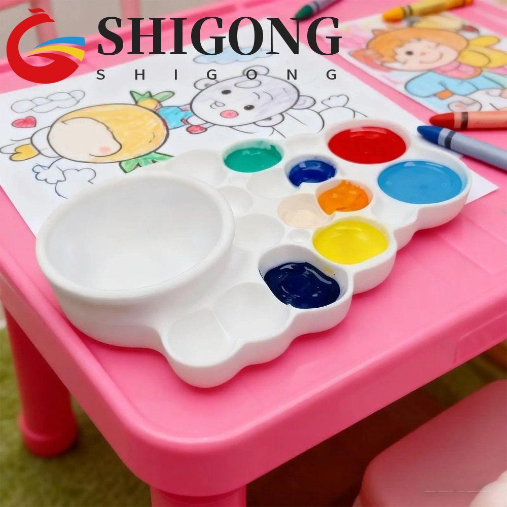 Bandeja De Pintura Em Aquarela SHIGONG , Paleta Reutilizável Criativa , Mistura De Branca Fácil De Limpar DIY