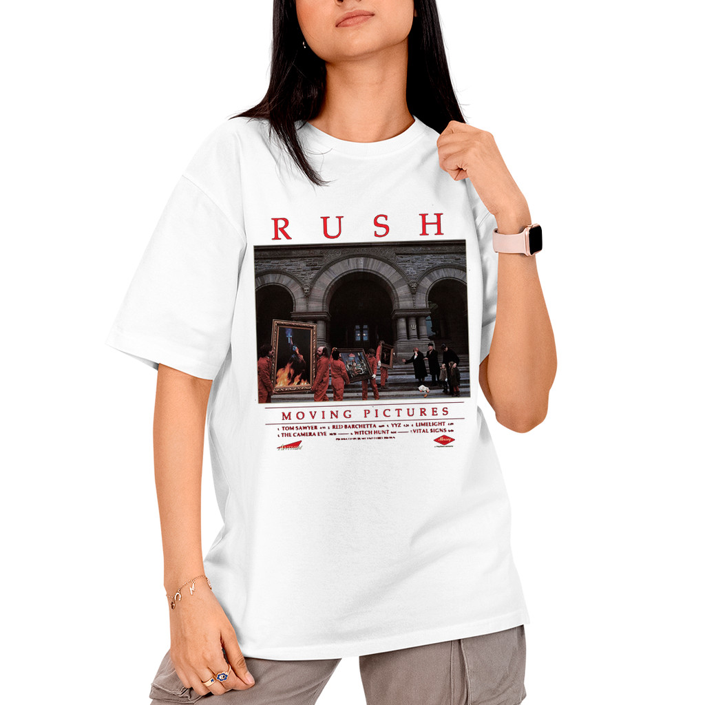 Camiseta Algodão Unissex Banda Rush Moving Pictures Camisa Masculina T-Shirt Feminina Pipols