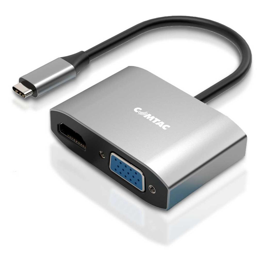 Adaptador Conversor USB-C para HDMI e VGA - 4k-30Hz - 1080p - Comtac 20119453