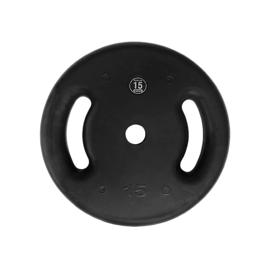 Anilha de Ferro Fundido Injetada Alça Lateral 15,0Kg