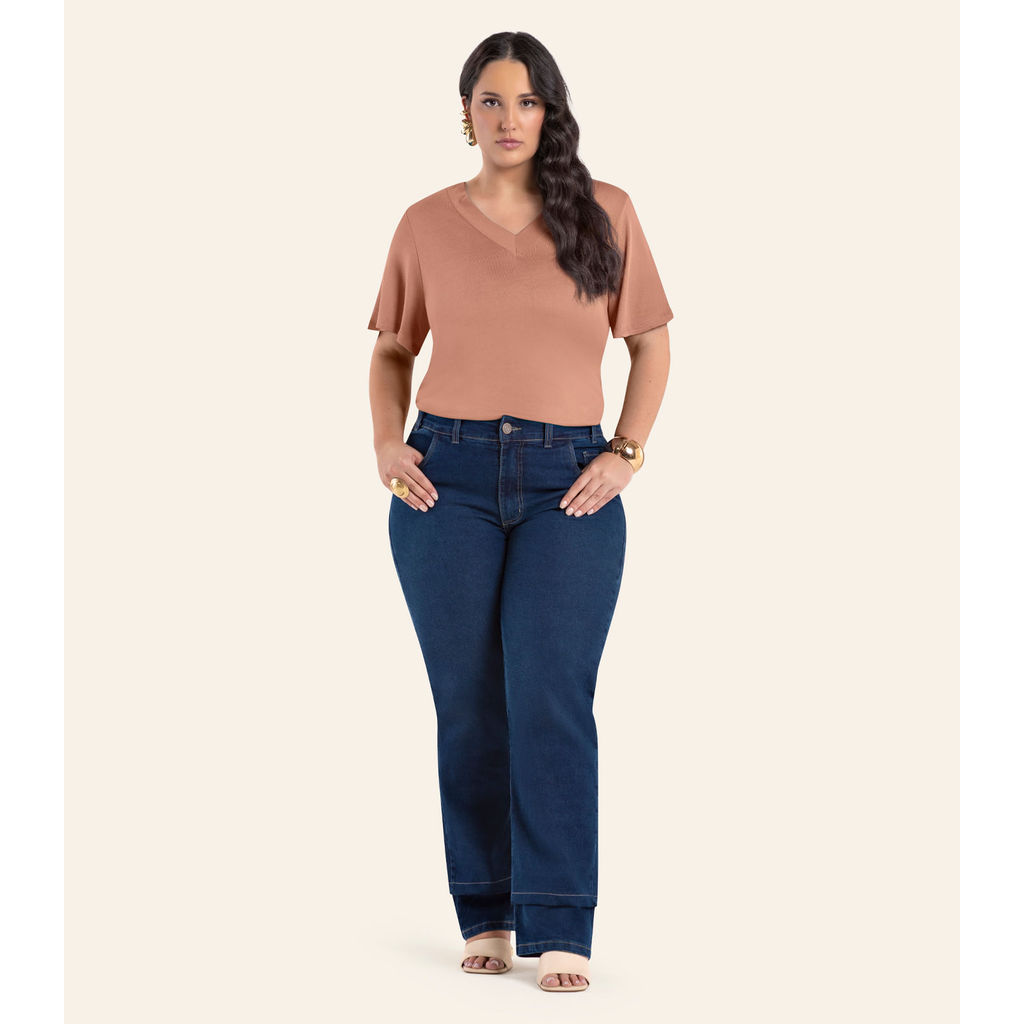Blusa Visco Tricot Plus Size Secret Glam Marrom em Oferta na Shopee
