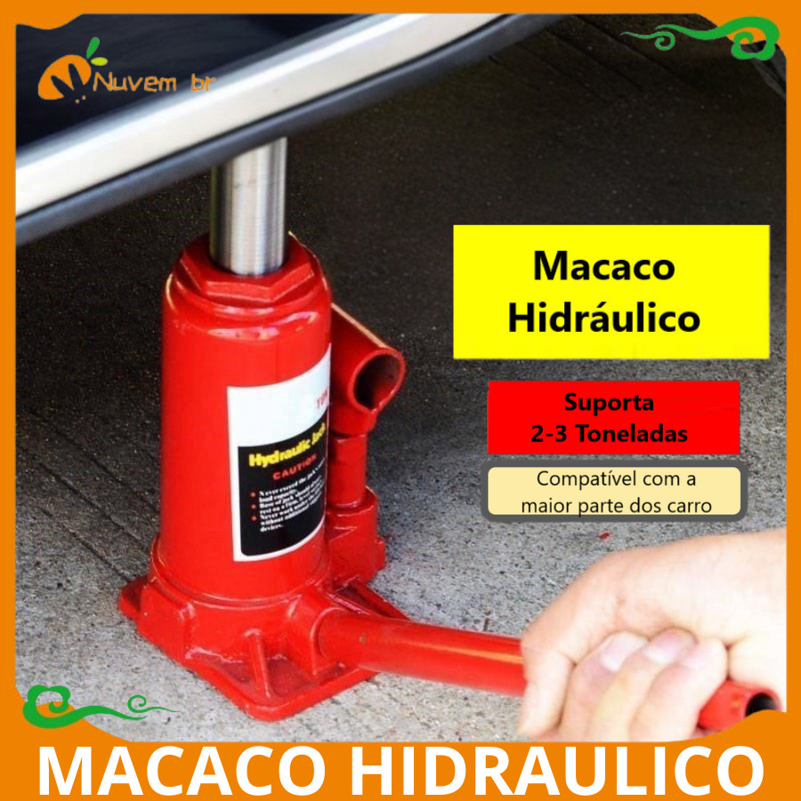 Macaco Hidráulico Tipo Garrafa  2,0 3,0 5,0, Mecanico Profissional Facil uso Viagem Estrada Toneladas Carro - NUVEM