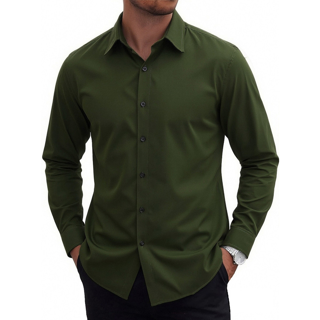 Camisa Social Masculina  Manga Longa Viscolinho Confortável