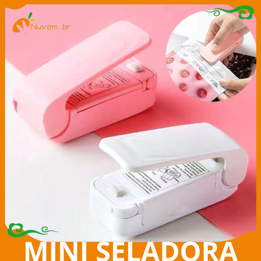 Mini Seladora Máquina Portátil Para Sacos Plásticos Embalagens Prático Para Cozinha pilha - NUVEM