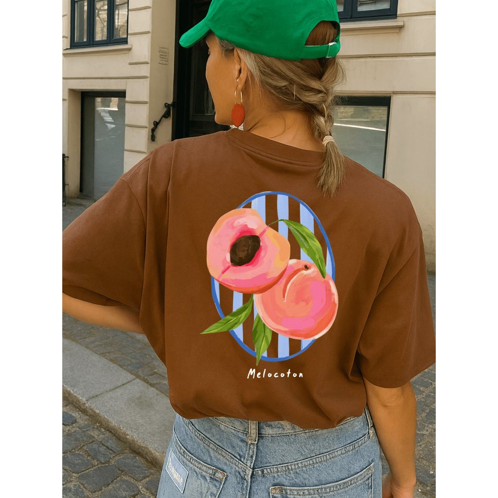 Camiseta Floral Brasileira Oversized Camisetão Tshirt Gola Redonda Moda Verão Praia Piscina - Melocoton