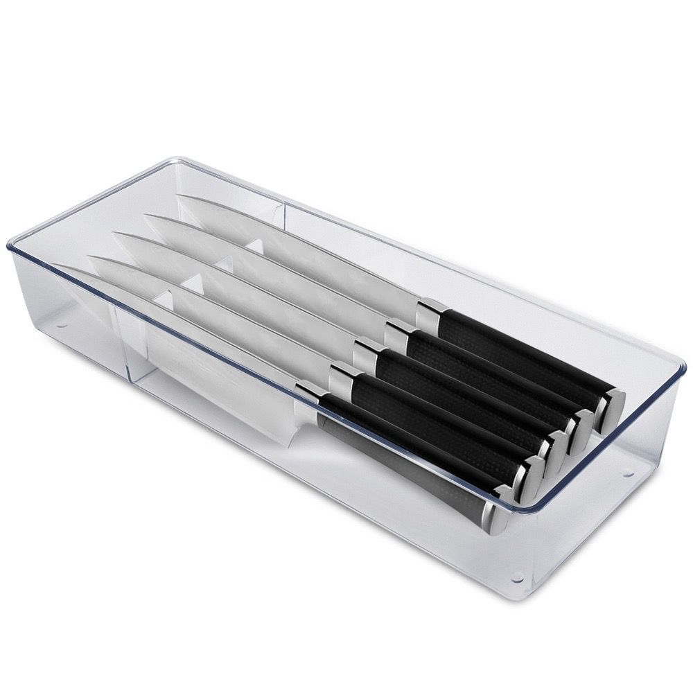 Organizador De Gaveta Porta Talheres Faca Faqueiro Divisória Multiuso Acrílico Armário Cozinha em Oferta na Shopee