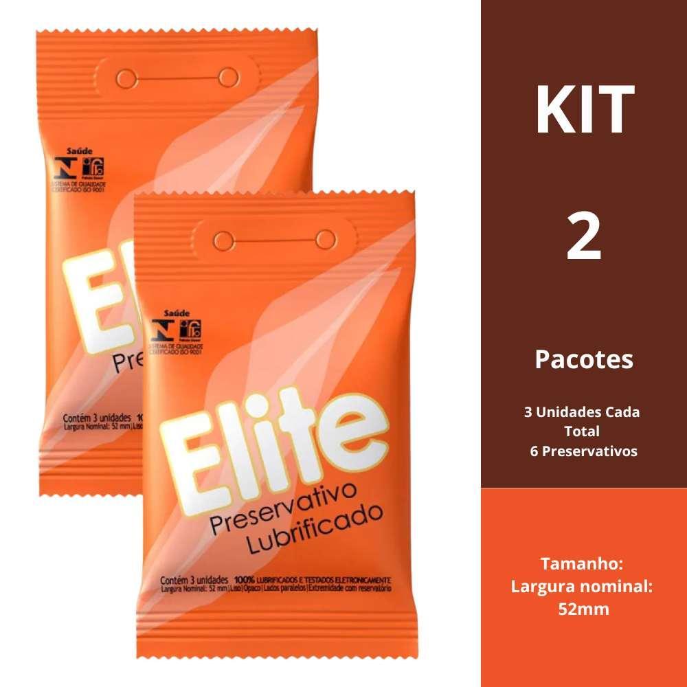 Kit 2 Pacotes Preservativos Elite 3 Unidades Cada - Total 6 Preservativos em Oferta na Shopee