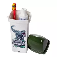 Dental Case Jurassic Dinossauro Porta Escova Pasta de Dente Higiene Plasútil