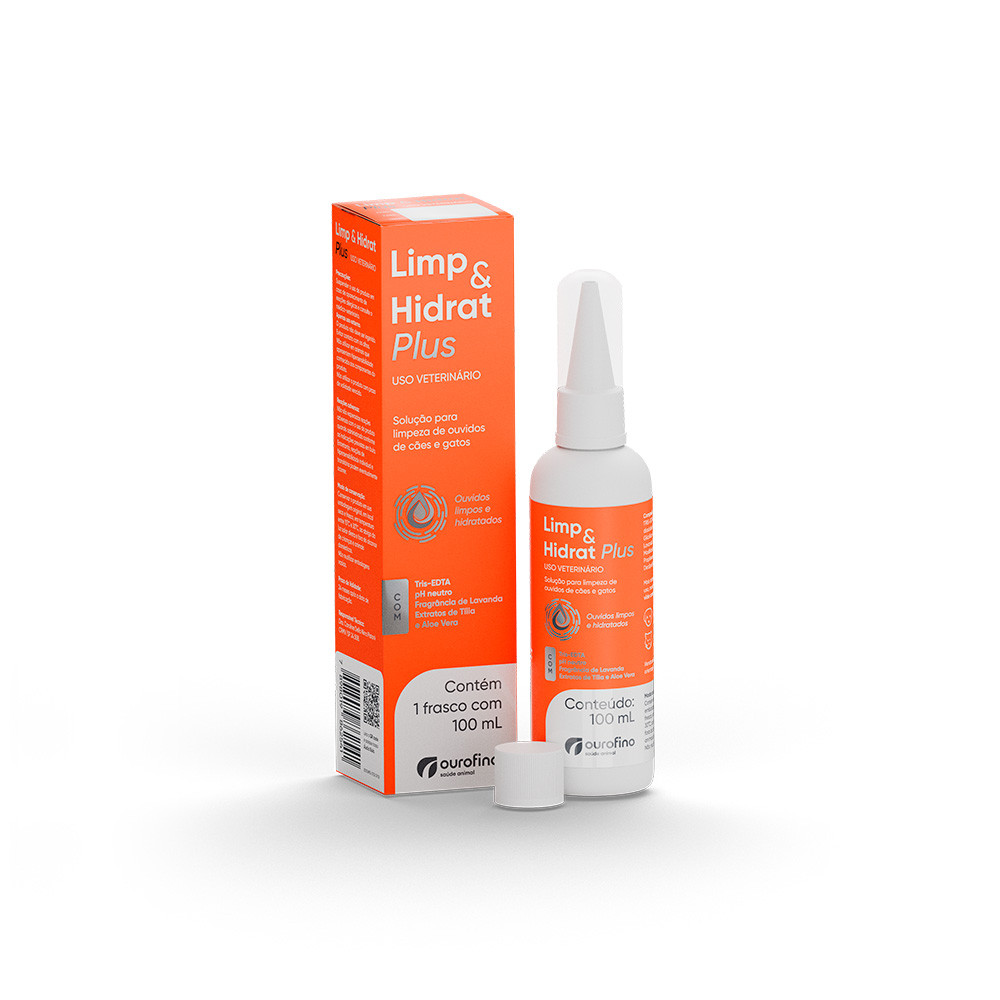 LIMP E HIDRAT PLUS SOLUÇÃO LIMPEZA DE OUVIDO CAES GATO 100ML