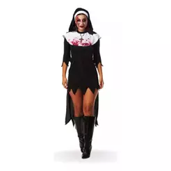 Fantasia de Halloween A Freira Maldita Adulta Feminina Com Véu