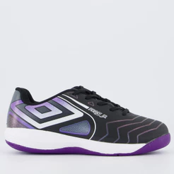 Chuteira Umbro Pro 5 Futsal Juvenil Preta e Roxa