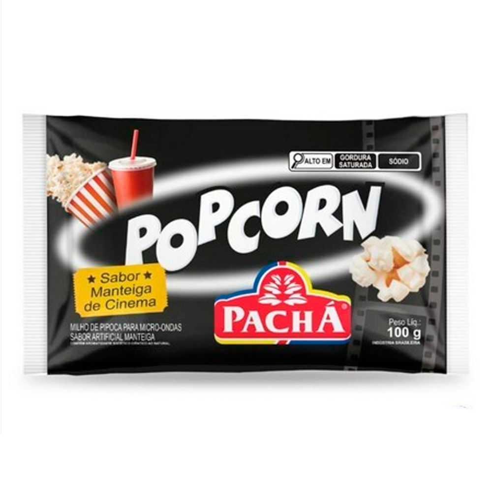 Pipoca para Microondas Pop Corn Pachá Sabor Manteiga de Cinema 100g