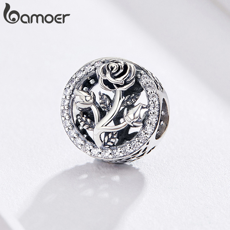 Bamoer Bead Rose Garden Pingente DIY Pulseira Colar Acessórios Para Presentes Femininos · foto 2