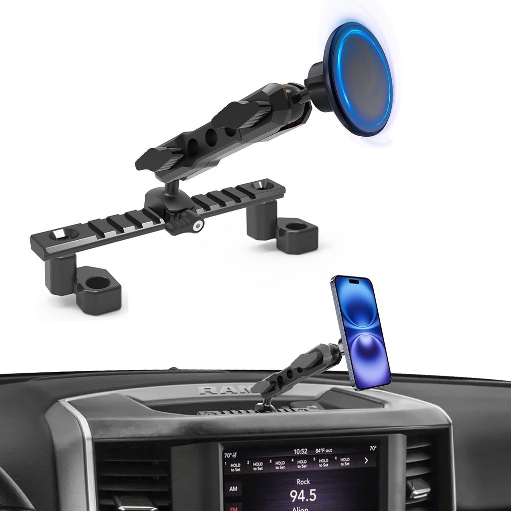 Suporte de Telefone para Painel Compatível com Caminhões RAM 1500/2500/3500 e Acessórios TRX a partir de 2019 (NÃO serve
