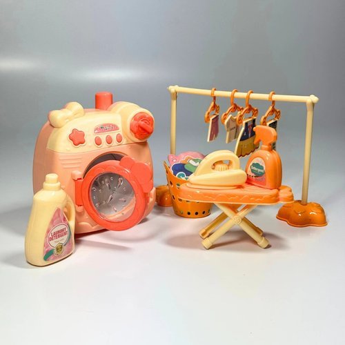 Kit Lavanderia Infantil Maquina Lavar Brinquedo Ferro Tabua Acessorios Jogos Faz Conta Educativo Diversao