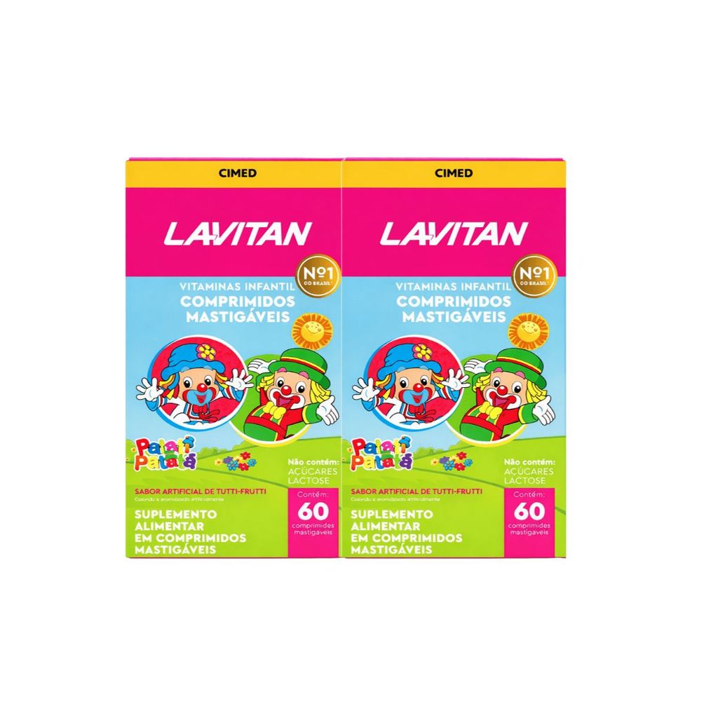Kit 02 Lavitan Vitamina Kids  Tutti-Frutti 60 Comp Cimed.