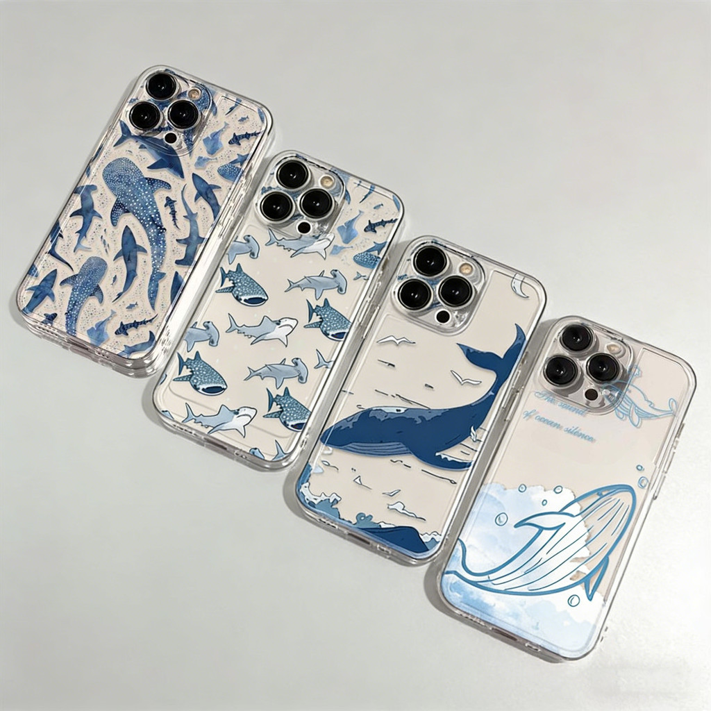 Oceano Tubarão Baleias Telefone Embalagem Para Samsung Galaxy A56 A36 A57 A07 A55 A35 A54 A53 A52 A34 Caso Capa De Silic