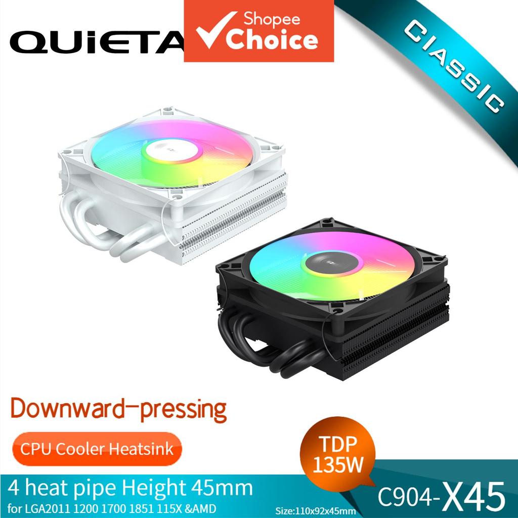 Resfriador de CPU de Baixo Perfil 4 Dutos de Calor Resfriador de CPU a Ar com Ventilador Fino de 15mm de Espessura para