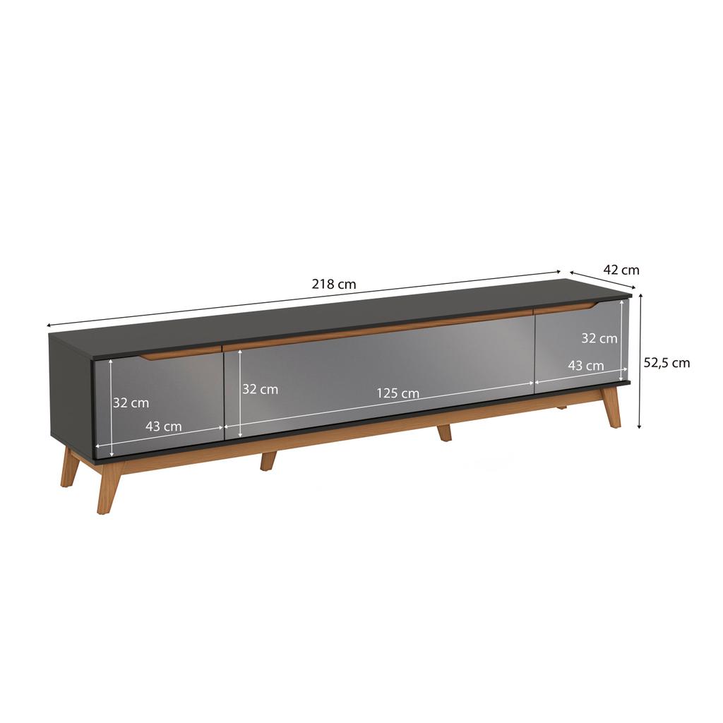 Rack Kappesberg 3 Portas Preto Fosco/Chumbo 218cm · foto 2