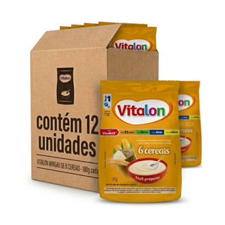 Kit 12 Unidades Mingau 6 Cereais Vitalon - 180g (Caixa Fechada) em Oferta na Shopee