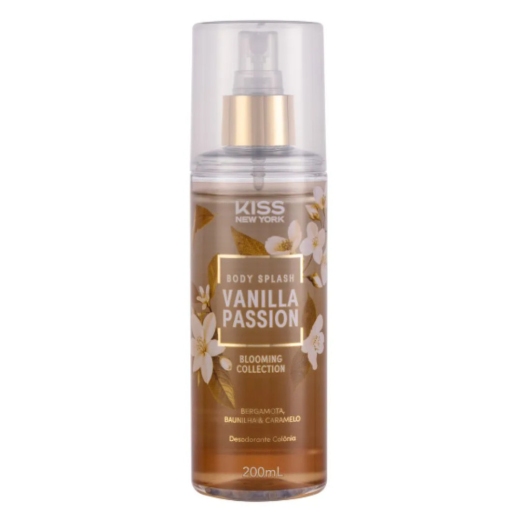 Body Splash Kiss New York Vanilla Passion Fragrância Oriental com Baunilha 250ml em Oferta na Shopee