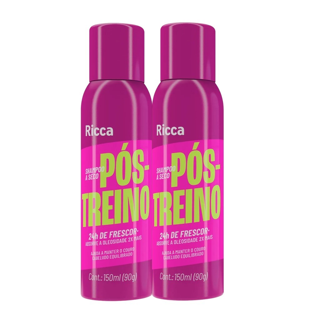 Kit 2 Shampoo a Seco Pós-Treino Antioleosidade Ricca 150ml