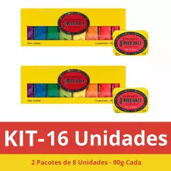 Kit 2 Pacotes Sabonete Em Barra Phebo Amarelo C/16Un 90G Cada