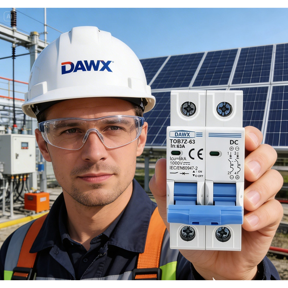 Disjuntor Dc Cc Painel Solar Fotovoltaico 16a A 63amperes 1000v 2 polos On / Off Grid