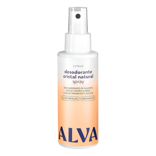 Desodorante Cristal Natural Spray Citrus Alva Laranja Laranja