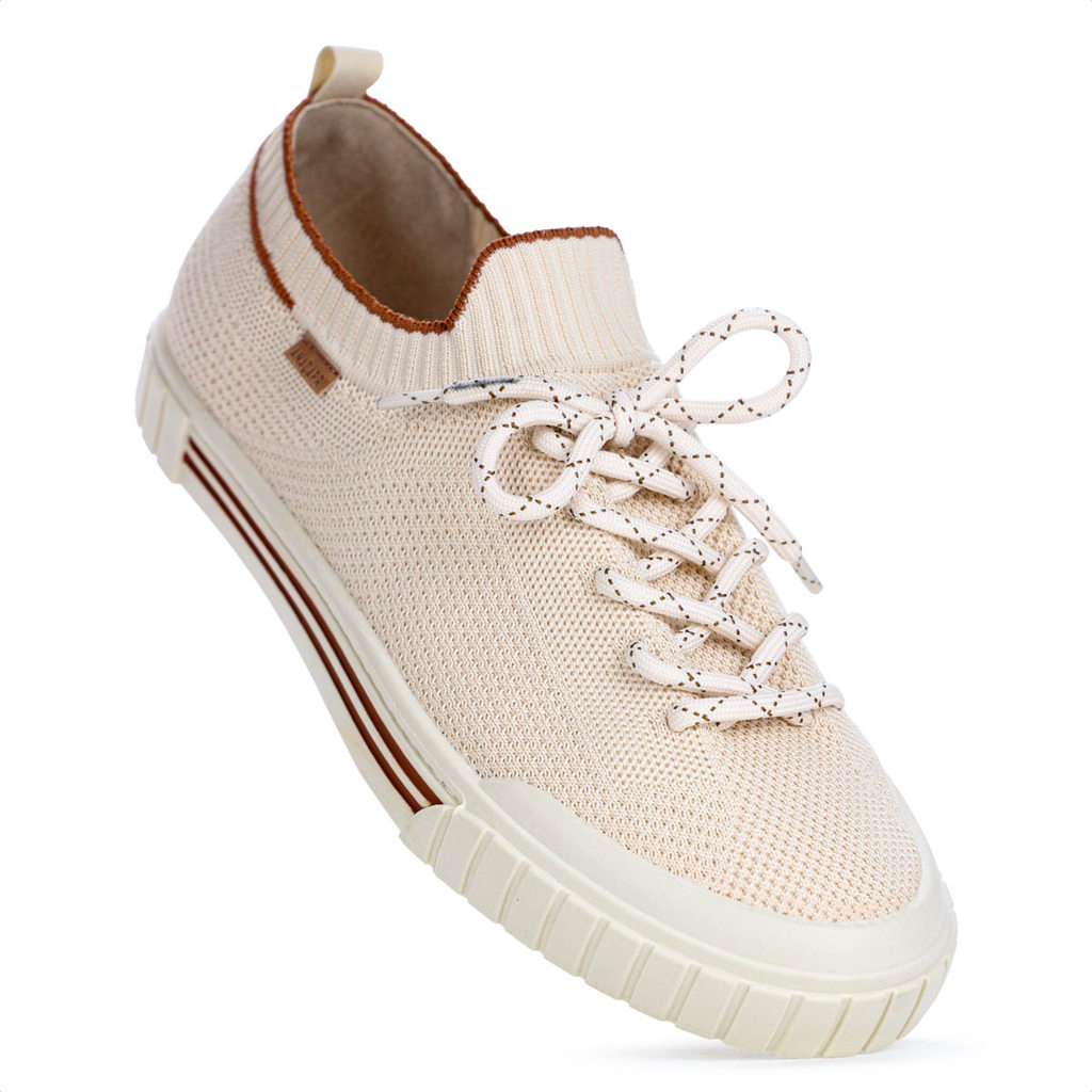 Tênis Anacapri Knit Alê Bege e Marrom - Feminino
