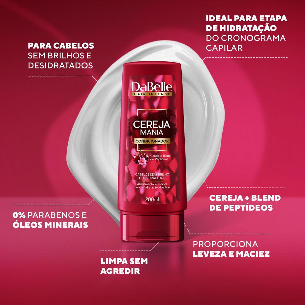 Kit Shampoo 410ml e Condicionador 175ml Cereja Mania - Dabelle Hair · foto 2