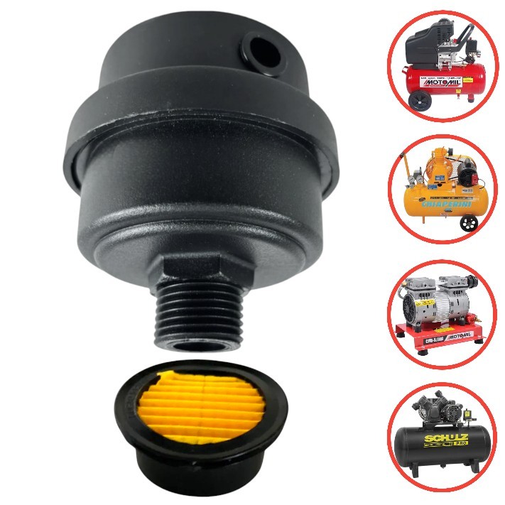 Filtro De Ar 3/8 Compressores Motomil / Schulz / Chiaperini em Oferta na Shopee