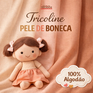Liso PELE de BONECA, Alta Qualidade TRICOLINE 100% ALGODÃO 50cm x 1,50m em Oferta na Shopee