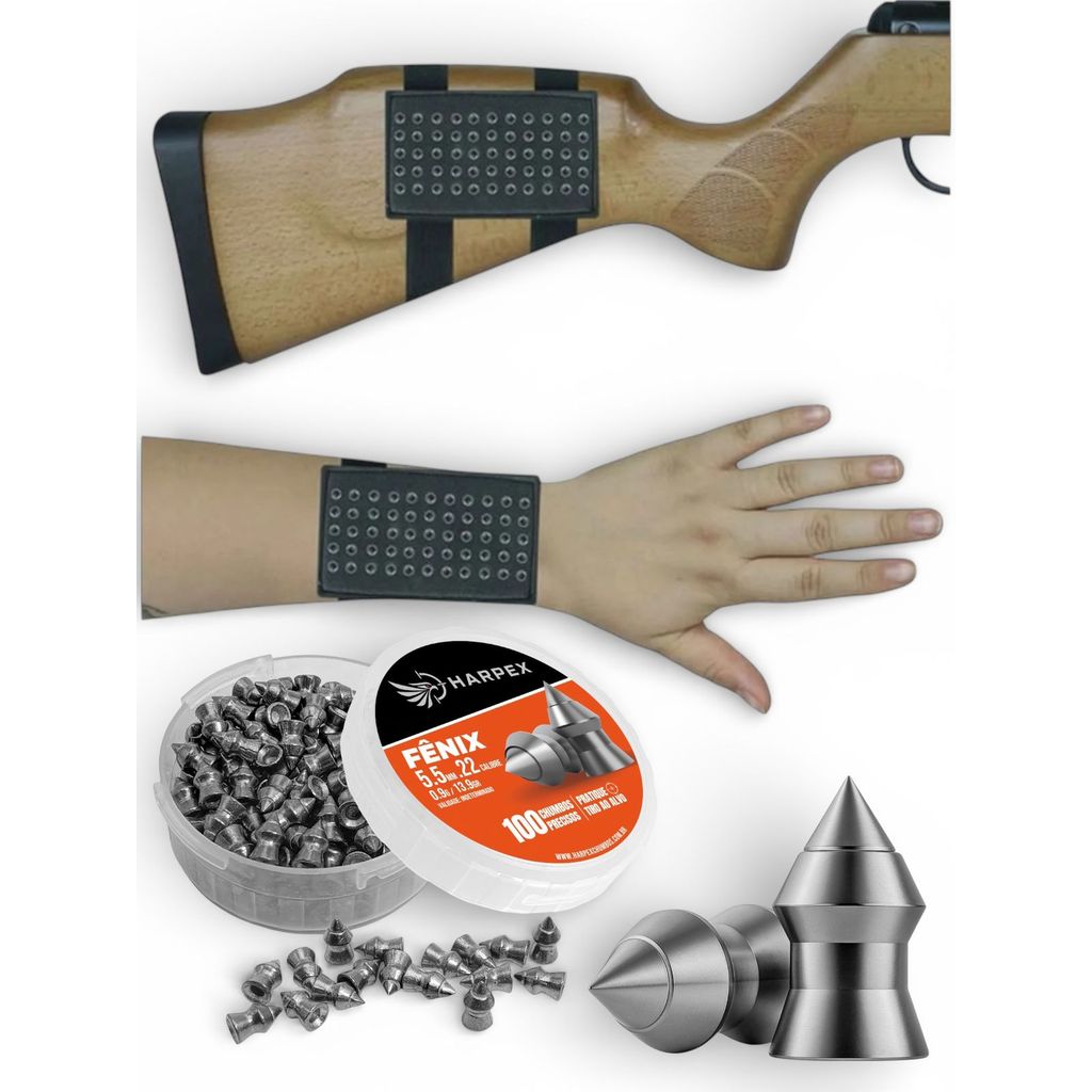 Kit Chumbinho FÊNIX 5.5mm Harpex 100 un + Porta Chumbo em Oferta na Shopee