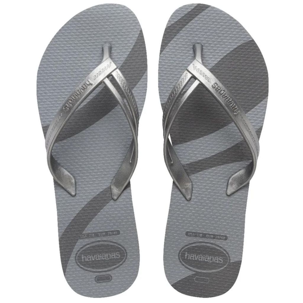 Chinelo Havaianas Elegance Print Metalizado Feminino - Cinza em Oferta na Shopee