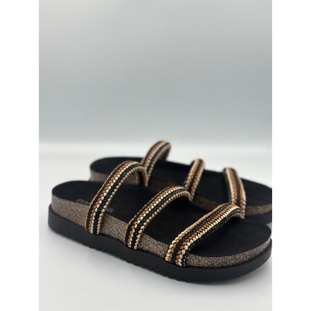 Papete Flatform Moleca Feminina Elegante em Tecido Trançado Leve e Confortável Dia a Dia Lançamento
