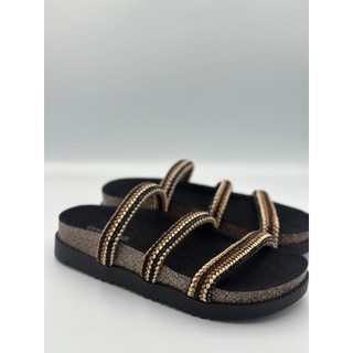Papete Flatform Moleca Feminina Elegante em Tecido Trançado Leve e Confortável Dia a Dia Lançamento