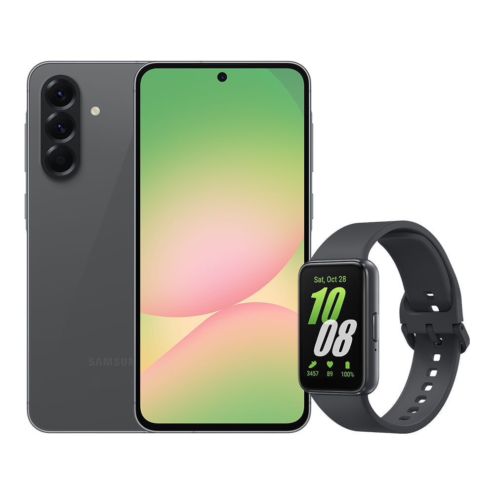 A56 5G (128GB) - Preto + Galaxy Fit3 - Grafite em Oferta na Shopee