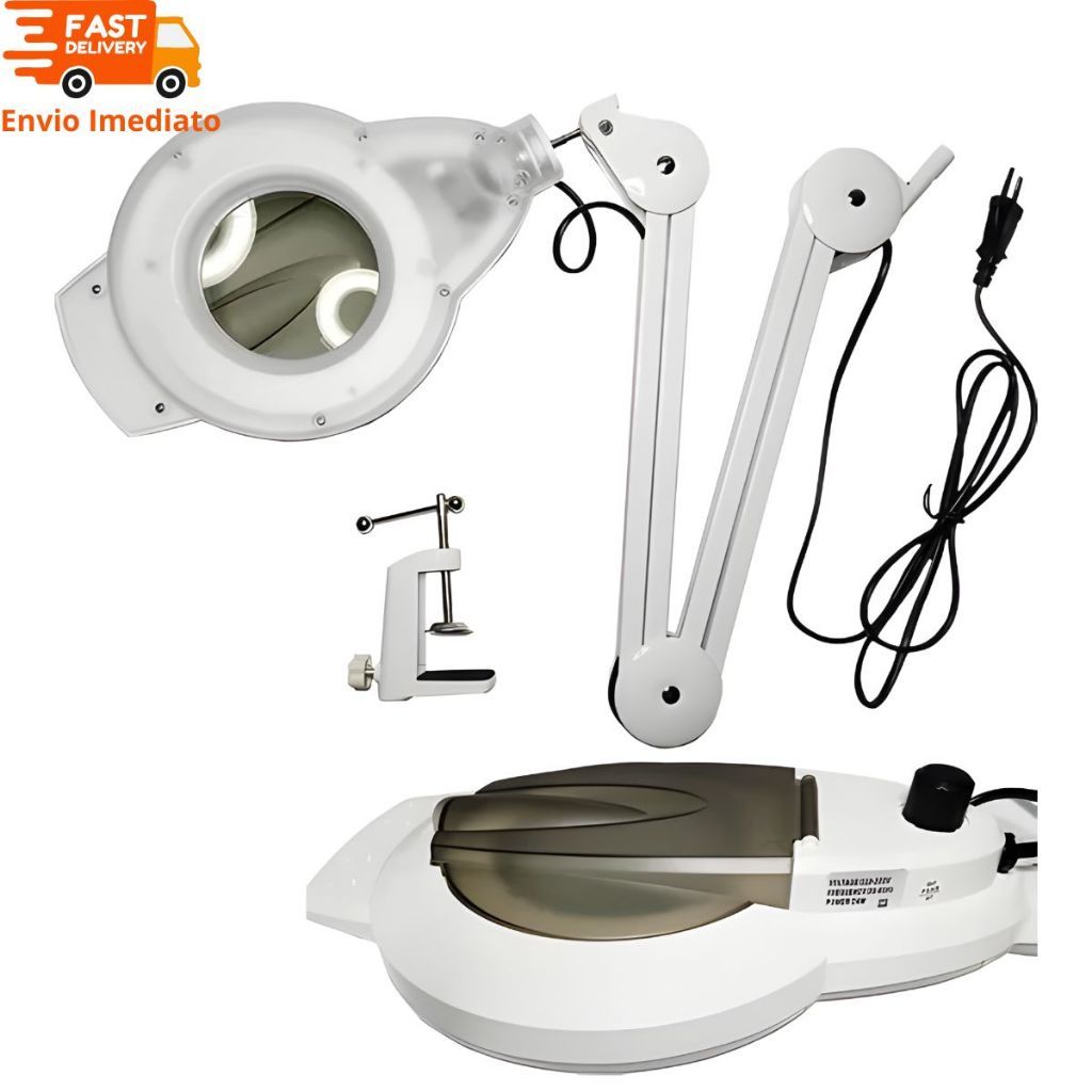 Lupa Estética Articulável Luminária 120 Leds Profissional Regulagem Bivolt