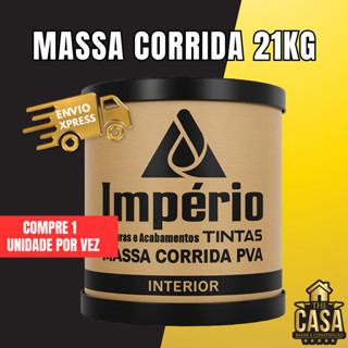 Massa Corrida Premium Pva Império 21kg Acabamento Nivelador Fácil Aplicação - branca parede em Oferta na Shopee