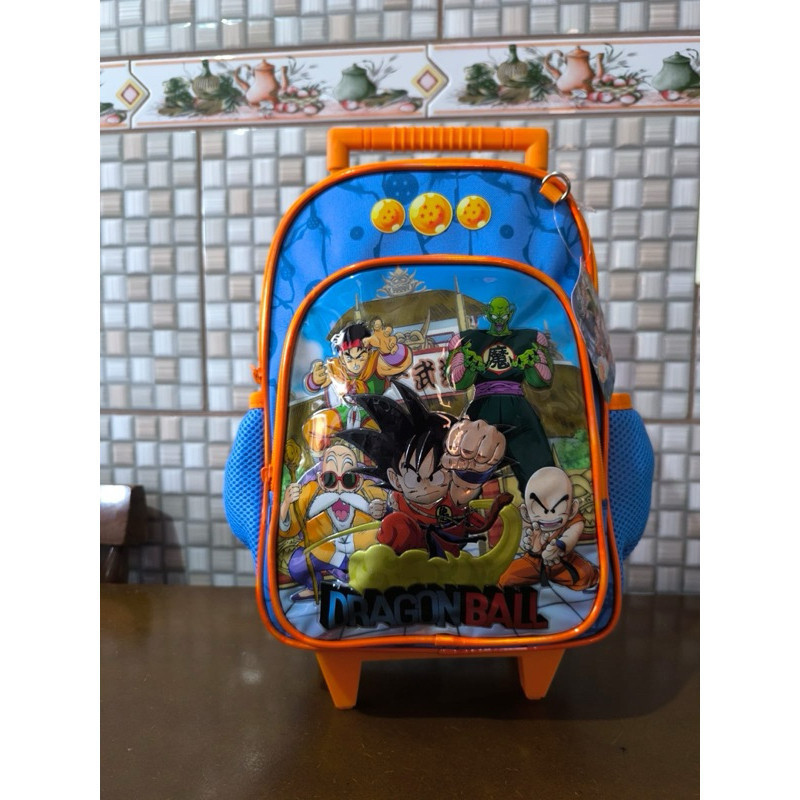 Mochila Escolar de Rodinhas Infantil Dragon Ball Z - Modelo 2025 - Tamanho P