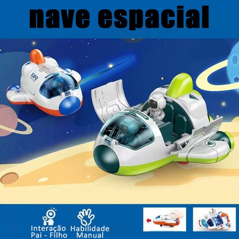 Brinquedos de Spacecraft Astromóvel,Nave espacial,Foguete espacial com bonequinho com fricção