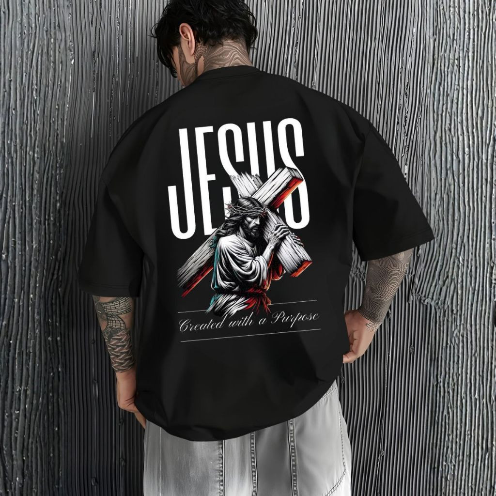 [Camiseta Premium em Algodão Puro]CC  Jesus Cristã Unissex Blusa Estampada Premium Oversized Moda Exclusiva