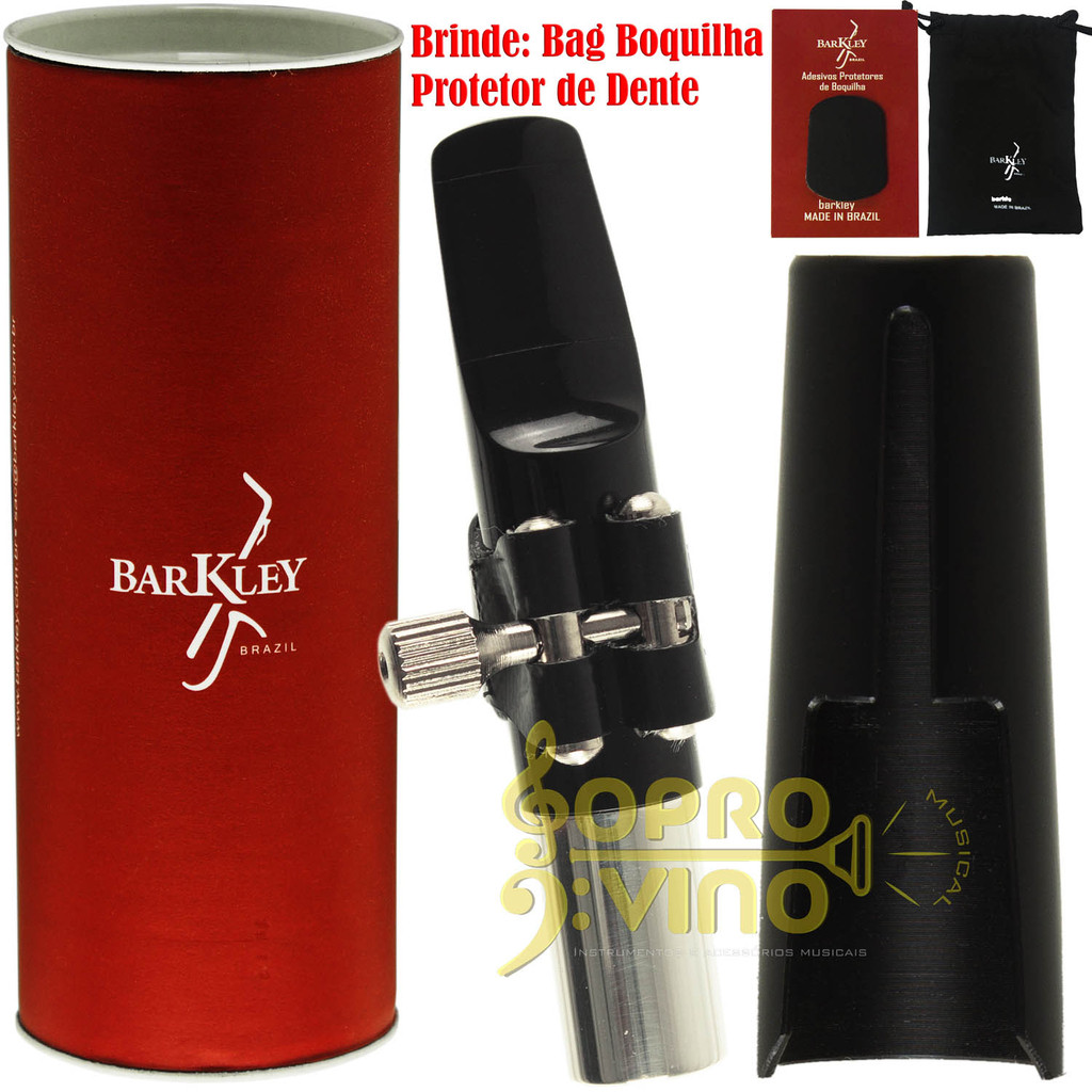 Boquilha Sax Tenor Barkley Jazz Hybrid 7 Completa Bag Protetor Brinde
