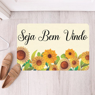 Tapete de Porta Girassol  Entrada Decorativa, Antiderrapante, Costura Reforçada (tap 100) em Oferta na Shopee