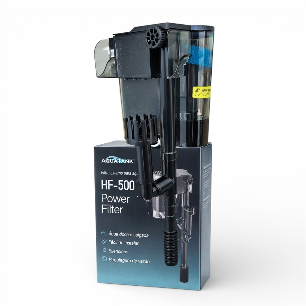 Filtro Aquario 500lh Externo Hang-on com Regulagem de vazão Aquatank HF-500 Original em Oferta na Shopee