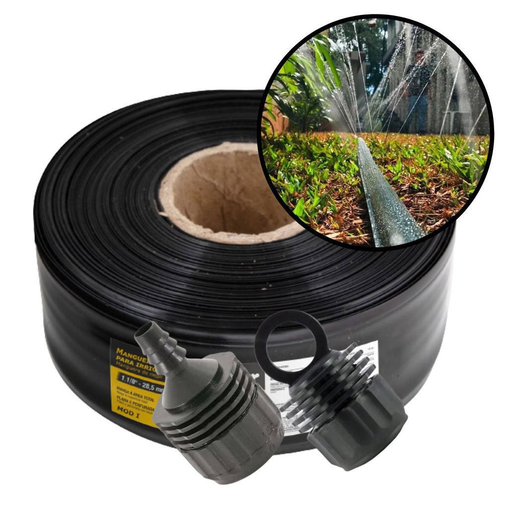 Kit mangueira de irrigação100m microperfurada com Conectores para horta gramado grama plantas